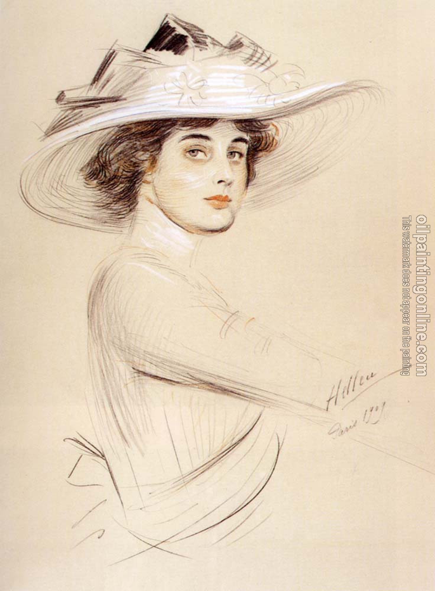 Paul Cesar Helleu - Portrait Of A Woman